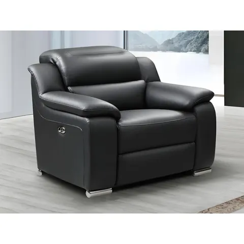 vente-unique.com Fauteuil relax cuir noir 100x86x104cm – image 3