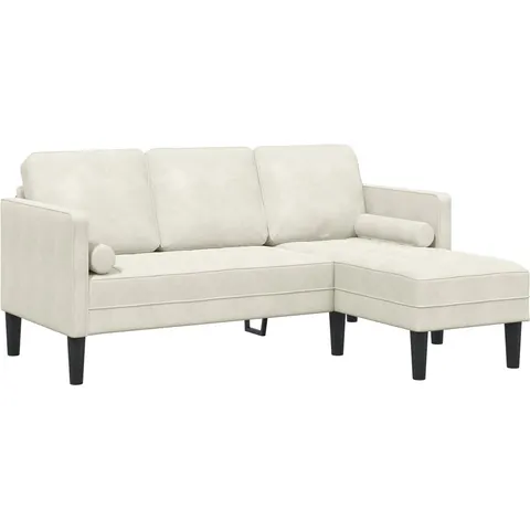 vidaXL Ensemble de Canapés avec coussin Crème Polyester – 784049 – image 2