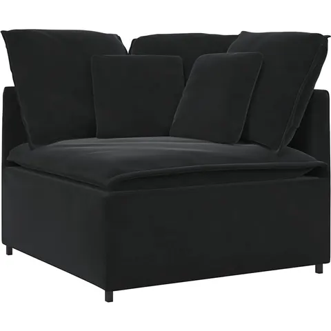 vidaXL Module d'angle pour canapé modulable avec coussins noirs 100 cm – 657091 – image 2