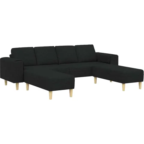 vidaXL Canapé de salon 3 pc Noir Polyester – image 3