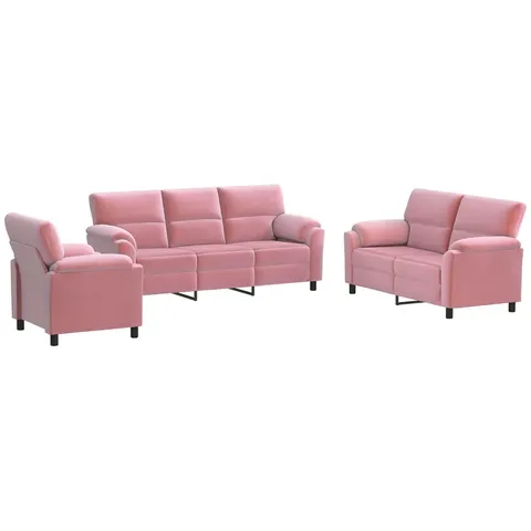 vidaXL Ensemble de Canapés 3 pcs Rose Velours – 295150 – image 2