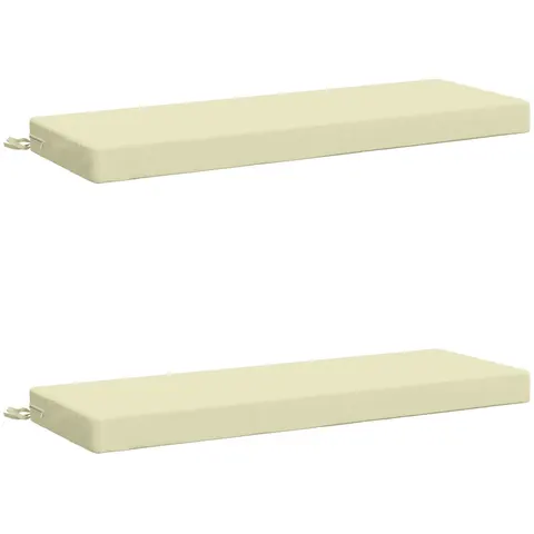 vidaXL Coussins de Banc SOEST 2 pc 100 % polyester Crème – 465386 – image 2