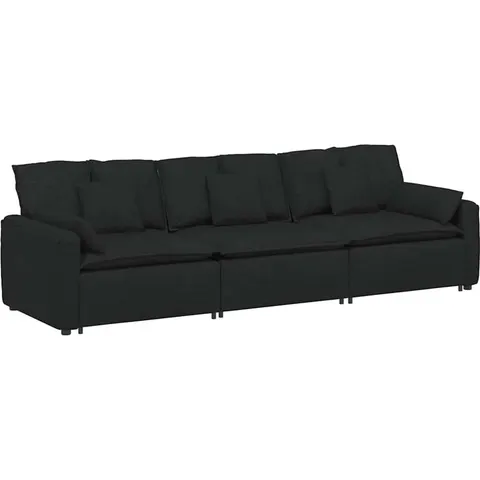 vidaXL Canapé modulable avec coussins noirs – 641038 – image 3