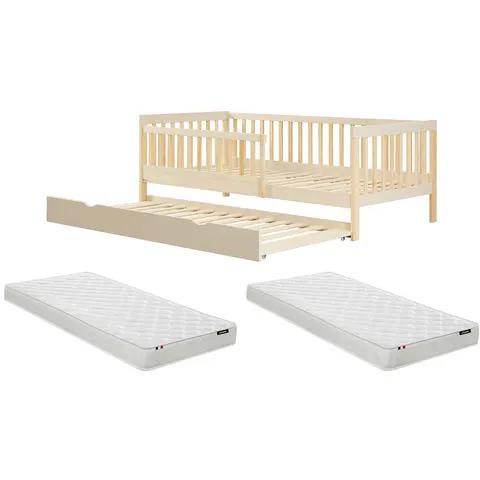 Vente-unique Bedframe hout beige 90 x 190 cm – afbeelding 2