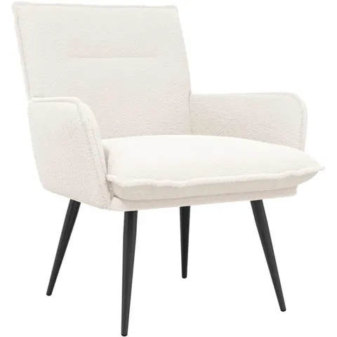 vidaXL Fauteuil Crème Bouclé – 854776 – image 2
