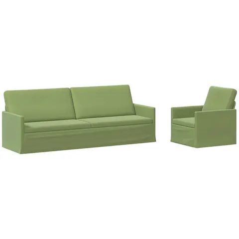 vidaXL Ensemble de Canapés 2 pcs Vert clair Velours (V) – 320821 – image 2