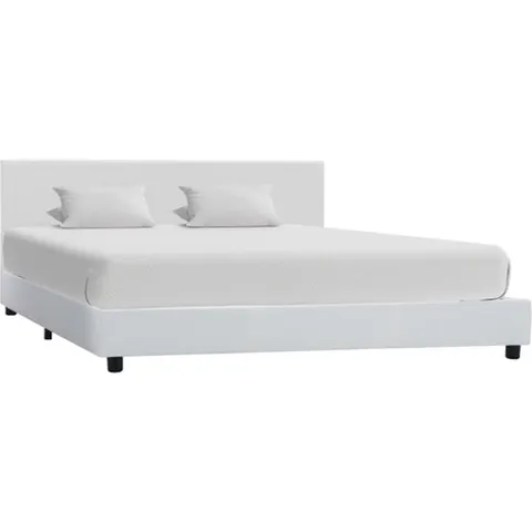 vidaXL - Bedframe - kunstleer - wit - 140x200 - cm – 696966 – afbeelding 2