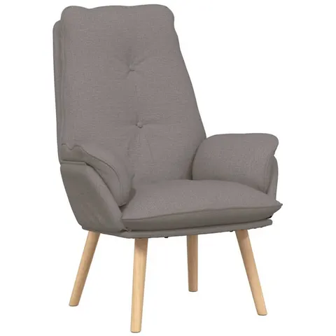 vidaXL fauteuil Taupe Polyester et contreplaqué – image 2