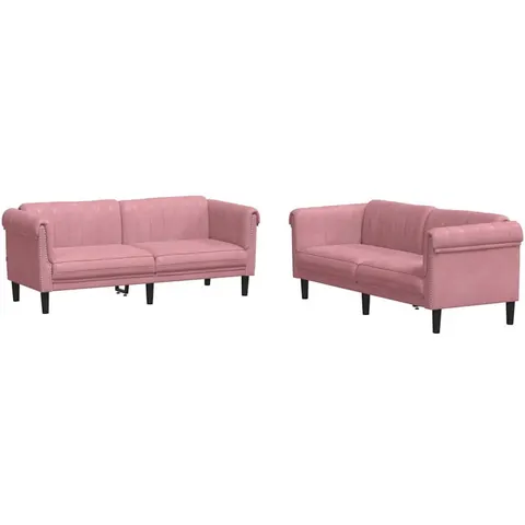 vidaXL Ensemble de canapés 2 pcs rose velours – 289130 – image 2