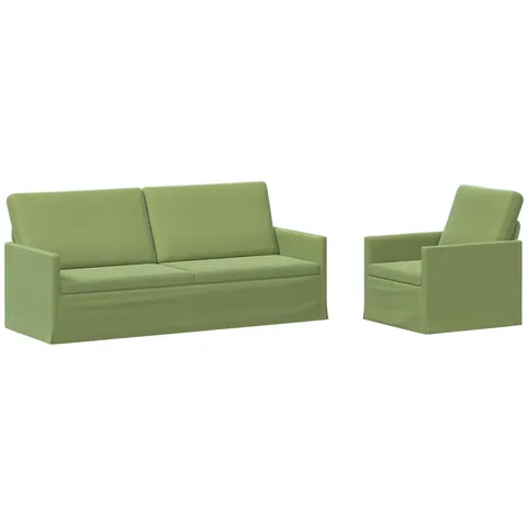 vidaXL Ensemble de Canapés 2 pcs Vert clair Velours (V) – 320692 – image 2