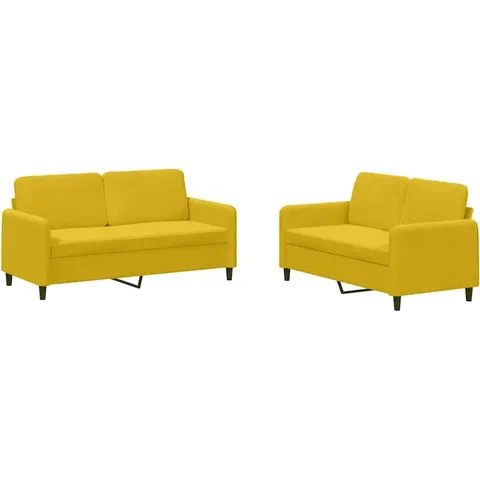 vidaXL Ensemble de canapés 2 pcs jaune velours – 069473 – image 2