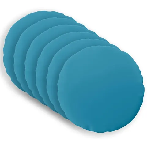 vidaXL Coussin 6 pc HEERLEN Bleu clair Ø 50 cm Polyester – image 2