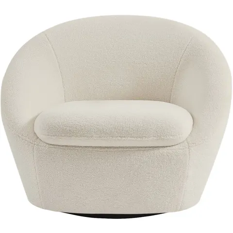 vente-unique.com Fauteuil droit polyester blanc 88x70x78cm – image 3