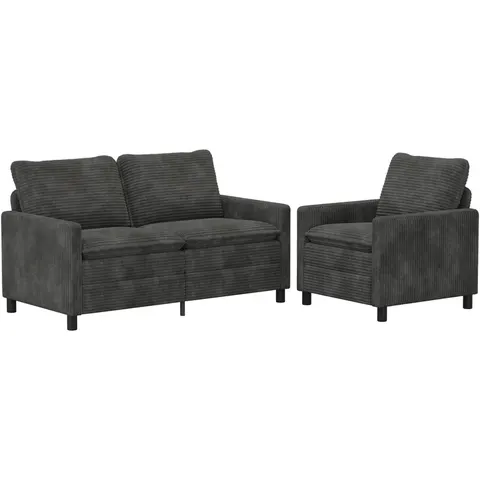 vidaXL Ensemble de Canapés 2 pc Anthracite Polyester – 593886 – image 2