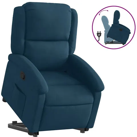 vidaXL Fauteuil inclinable bleu velours – 167988 – image 2