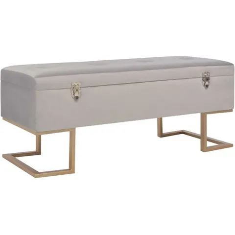 vidaXL Banc avec compartiment de rangement 105 cm Gris Velours – image 2