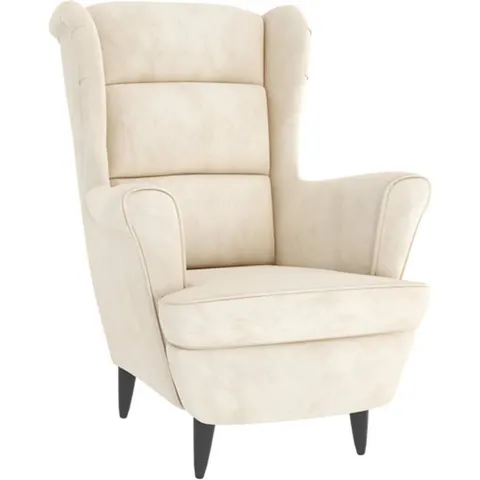 vidaXL Fauteuil blanc crème velours – image 2