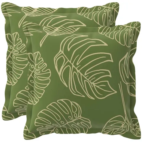 vidaXL Coussin Feuille HOUTEN 2 pc Modèle feuille Polyester – 779246 – image 2
