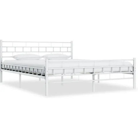 vidaXL - Bedframe - metaal - wit - 200x200 - cm – 729763 – afbeelding 2