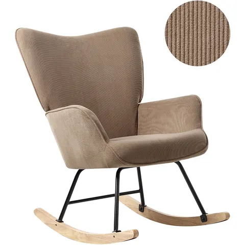 ARSET - Schommelstoel - Taupe - Bouclé – afbeelding 2