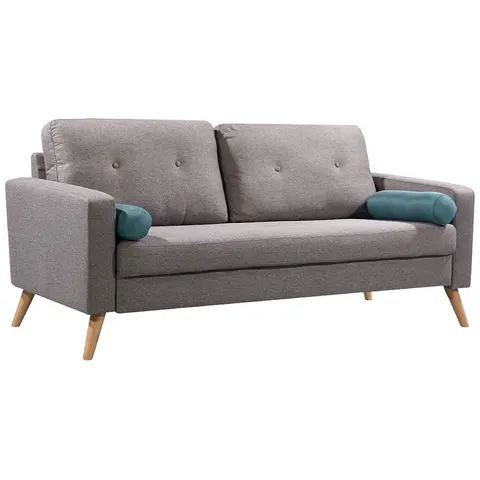 vente-unique.com Canapé fixe polyester 3 places gris 182x83x81cm – image 3