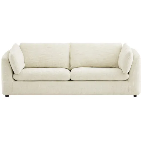 vente-unique.com Canapé fixe polyester 3 places beige 228x79x92cm – image 3