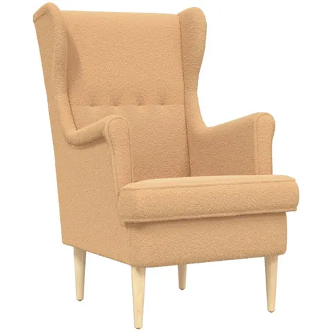 vidaXL Fauteuil Beige Bouclé – 636545 – image 2