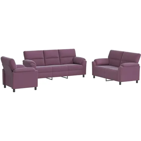 vidaXL Ensemble de Canapés 3 pcs Pourpre Velours – 295242 – image 2