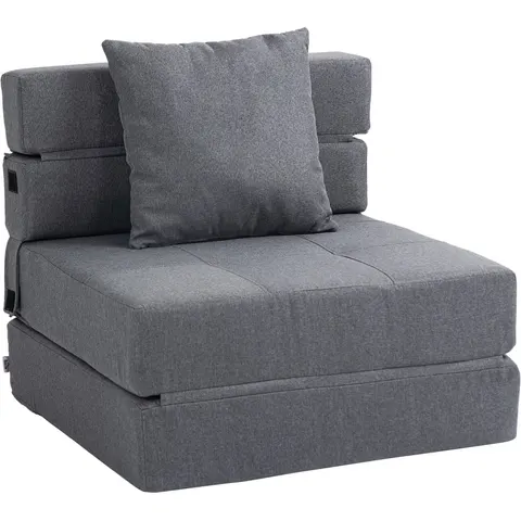 HOMCOM-Stoelbed-Polyester-70x70x61cm-Grijs – afbeelding 2