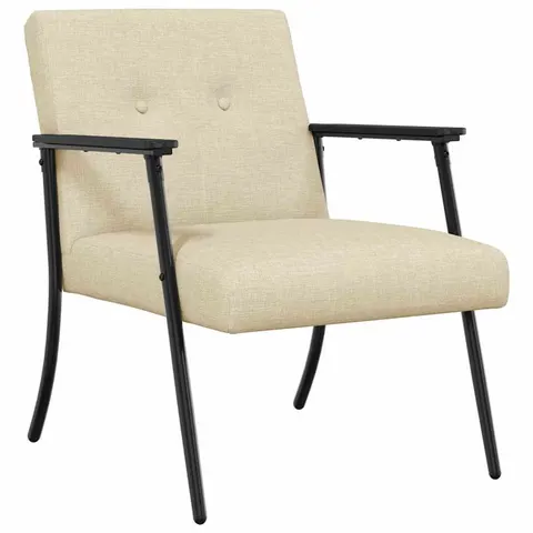 vidaXL fauteuil Crème tissu – 939845 – image 2