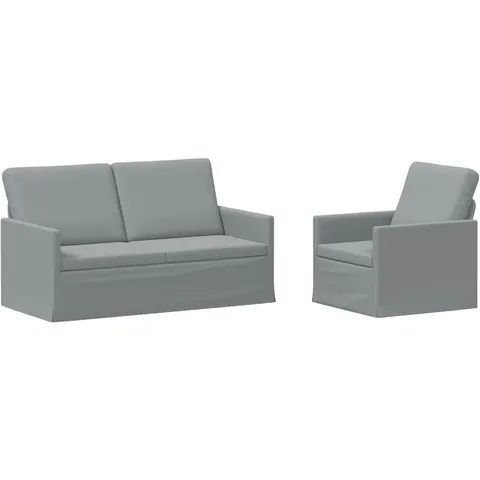 vidaXL Ensemble de Canapés 2 pcs Gris clair Tissu – 319986 – image 2