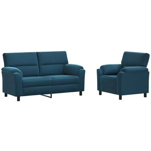 vidaXL Ensemble de Canapés 2 pcs Bleu Velours – 294788 – image 2