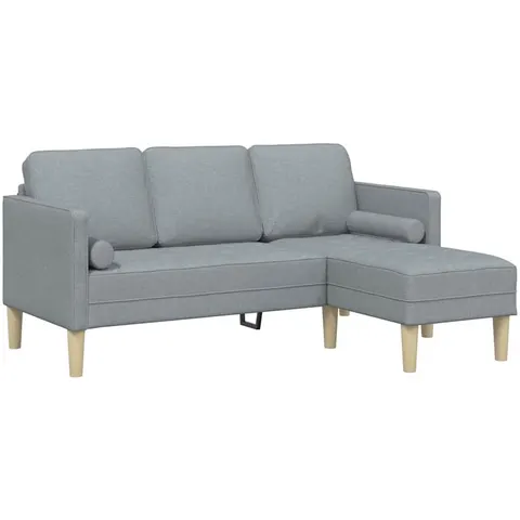 vidaXL Ensemble de Canapés avec coussin Gris clair Polyester – 783844 – image 2