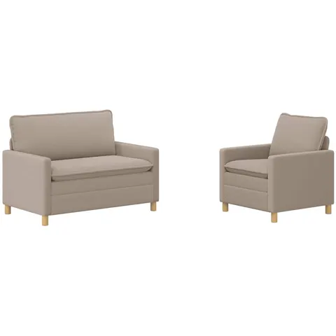 vidaXL Ensemble de Canapés 2 pc Gris clair Tissu – 593268 – image 2