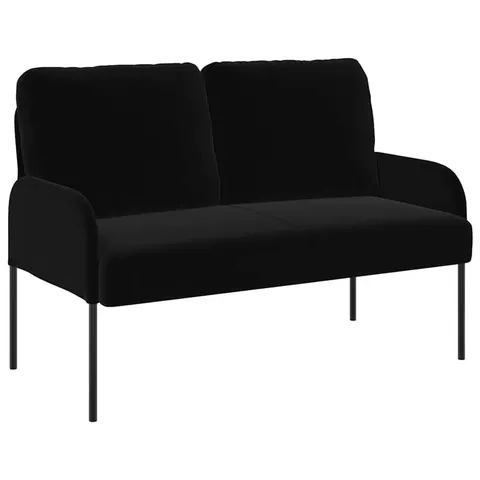 vidaXL Canapés avec coussin 110cm Noir Contreplaqué – 340268 – image 2