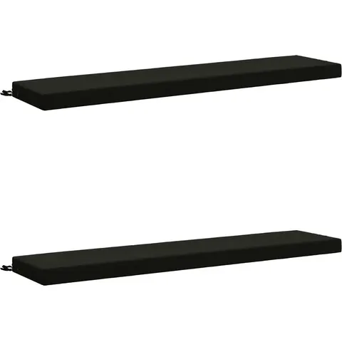 vidaXL Coussins de Banc SOEST 2 pc 100 % polyester Noir – 468240 – image 2