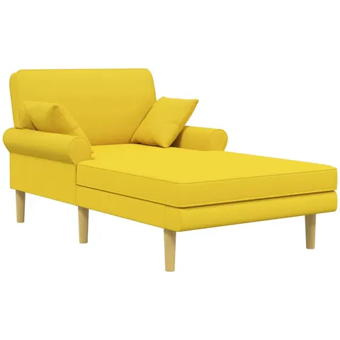 vidaXL Méridienne Jaune clair Tissu – image 2