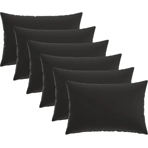 vidaXL Coussin de jeté 6 pc HEERLEN Noir 40 x 60 cm Polyester – image 2
