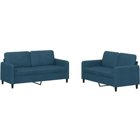 vidaXL Ensemble de canapés 2 pcs bleu velours – 069503 – image 2