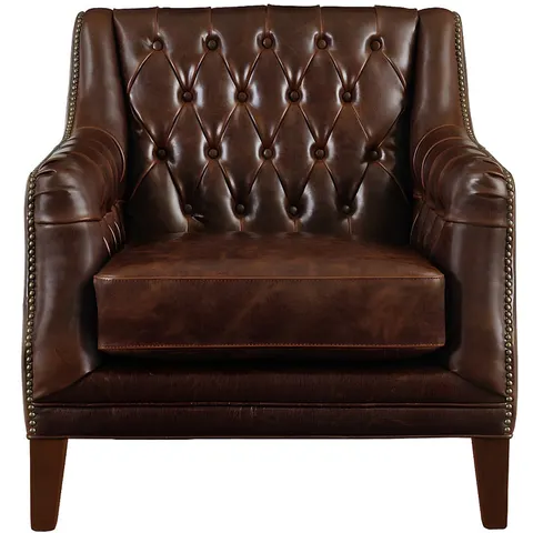 Vente-unique Fauteuil en cuir COLBERT - Marron – image 2