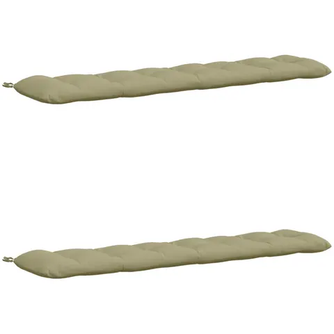 vidaXL Coussins de Banc VIANEN 2 pc 100 % polyester Vert clair – 500049 – image 2