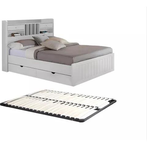 Vente-unique Bedframe hout wit 140 x 190 cm – 059021 – afbeelding 2