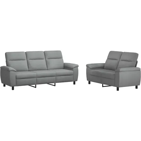 vidaXL Ensemble de Canapés 2 pcs Gris clair Tissu – 297246 – image 2