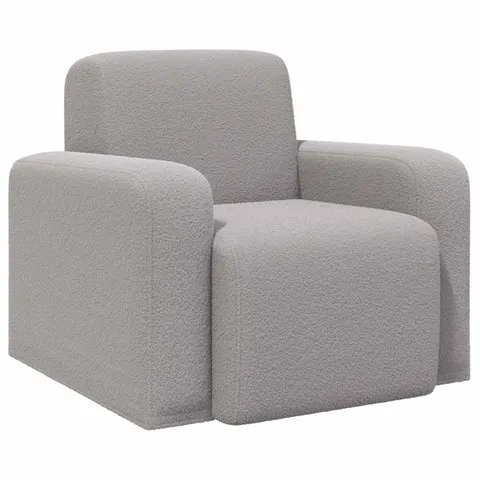 vidaXL Fauteuil Gris clair Bouclé – 523109 – image 2