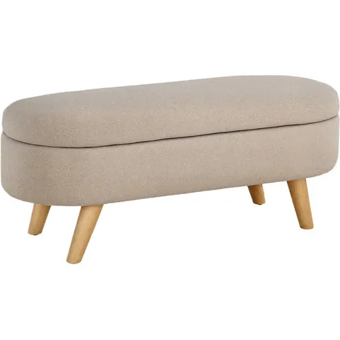 HOMCOM-Bedeindebank-Polyester-110x40x43cm-Beige – afbeelding 2