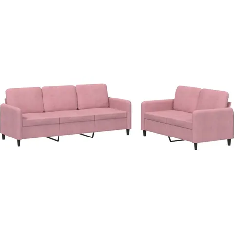 vidaXL Ensemble de canapés 2 pcs rose velours – 069848 – image 2