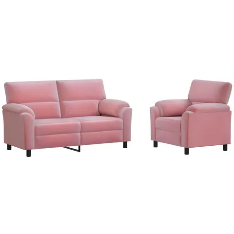 vidaXL Ensemble de Canapés 2 pcs Rose Velours – 294733 – image 2