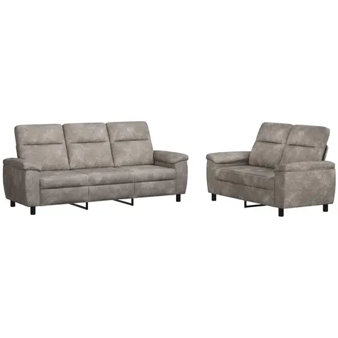 vidaXL Ensemble de Canapés 2 pcs Gris clair Simili daim – 297444 – image 2