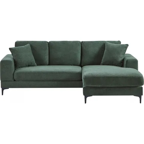 vente-unique.com Canapé d'angle polyester 4 places vert 227x82x153cm – image 3