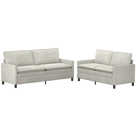 vidaXL Ensemble de Canapés 2 pc Crème Velours – 594432 – image 2
